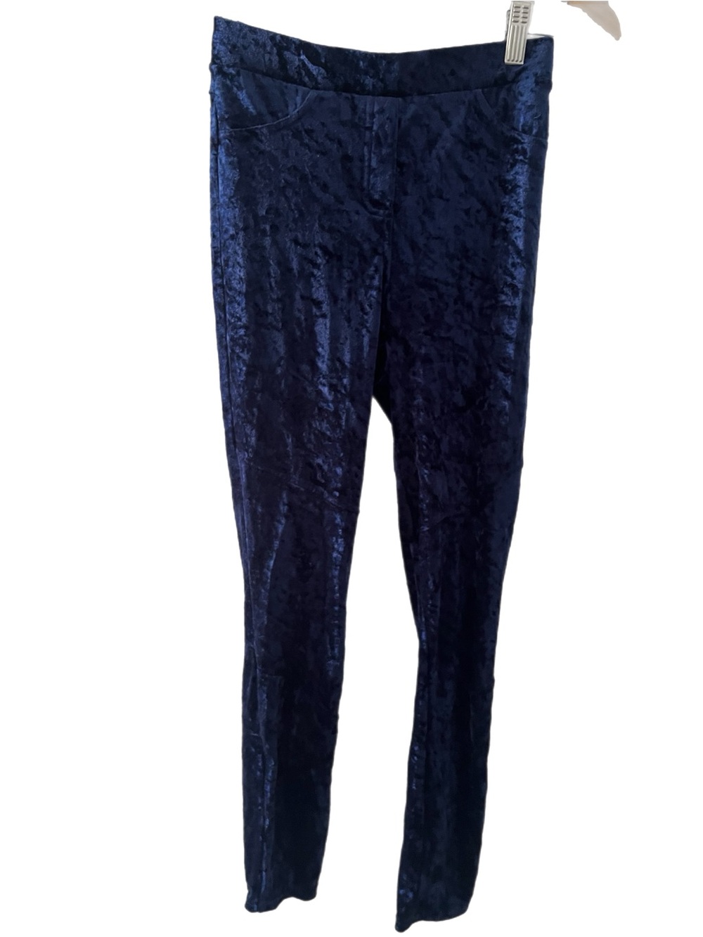 Joe Benbasset Crushed Velvet Navy Leggings